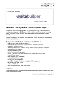 SiteBuilder Training Module: Creating dynamic pages