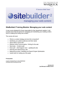 SiteBuilder2 Training Module: Managing your web content