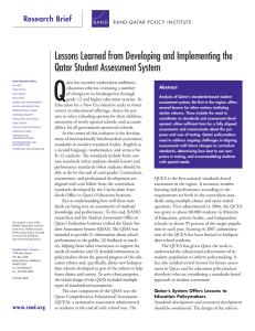 Q Lessons Learned from Developing and Implementing the Qatar Student Assessment System