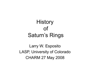 History of Saturn’s Rings Larry W. Esposito
