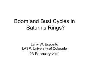 Boom and Bust Cycles in Saturn’s Rings? 23 February Larry W. Esposito