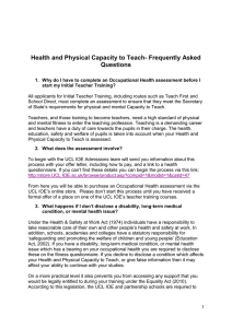 Health and Physical Capacity to Teach- Frequently Asked Questions