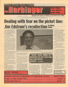 Dealing with fear on the picket line: Jim Edstrom's recollection .