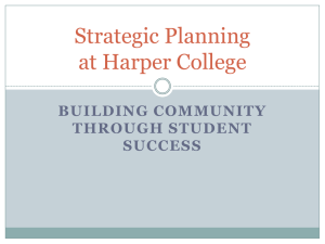 Strategic Planning at Harper College BUILDING COMMUNITY THROUGH STUDENT
