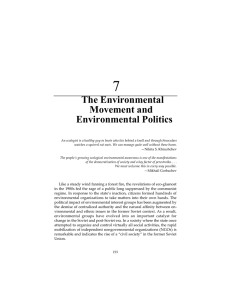 7 The Environmental Movement and Environmental Politics