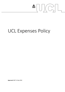 UCL Expenses Policy  Approved: