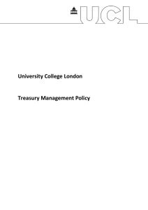 University College London Treasury Management Policy