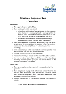 Situational Judgement Test - Practice Paper -