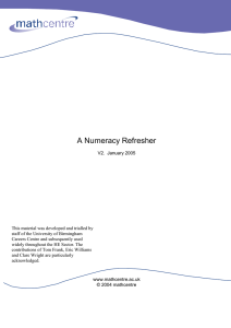 A Numeracy Refresher