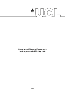 Reports and Financial Statements for the year ended 31 July 2008  Cover