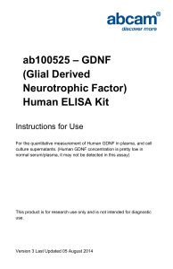 ab100525 – GDNF (Glial Derived Neurotrophic Factor) Human ELISA Kit