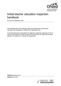 Initial teacher education inspection handbook