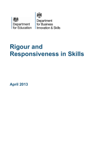 Rigour and Responsiveness in Skills April 2013