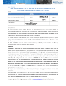 Brief Rationale MAY 17, 2016 LONDON STAR DIAMOND COMPANY (INDIA) PRIVATE LIMITED