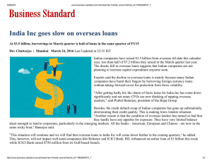 India Inc goes slow on overseas loans