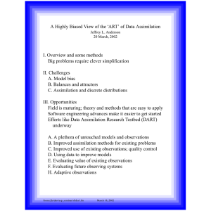 A Highly Biased View of the ‘ART’ of Data Assimilation