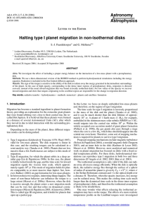 Astronomy Astrophysics Halting type I planet migration in non-isothermal disks &amp;