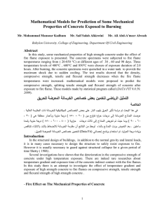 Mathematical Models for Prediction of Some Mechanical  Abstract