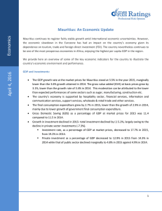 Mauritius: An Economic Update s ic