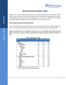World Economy Outlook- 2015