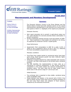 Macroeconomic and Monetary Developments Economic Update  26 July 2010