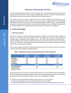 Corporate Performance: Q1-FY16