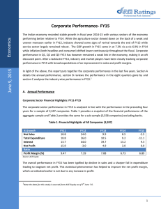 Corporate Performance- FY15  s