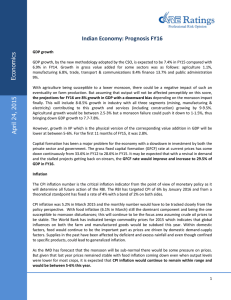 Indian Economy: Prognosis FY16 s ic
