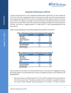 Corporate Performance: Q1FY15