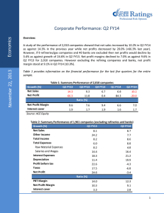 Corporate Performance: Q2 FY14 s ic