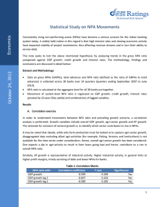 Statistical Study on NPA Movements  s