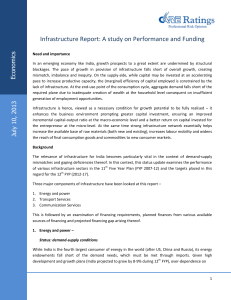 Infrastructure Report: A study on Performance and Funding  s ic