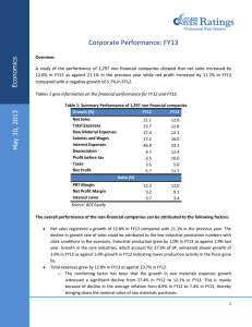 Corporate Performance: FY13  s ic