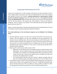 Corporate Performance for FY12  s
