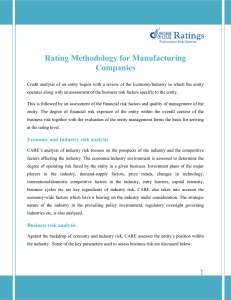 Rating Methodology for Manufacturing Companies