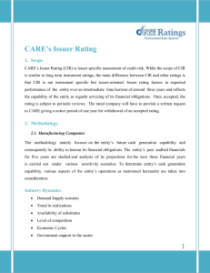 CARE’s Issuer Rating 1.  Scope