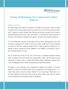 Rating Methodology for Commercial Vehicle Industry Industry overview