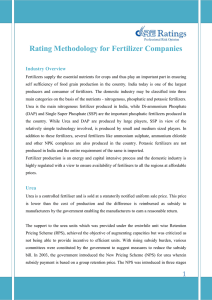 Rating Methodology for Fertilizer Companies  Industry Overview