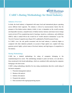 CARE’s Rating Methodology for Hotel Industry Industry Overview