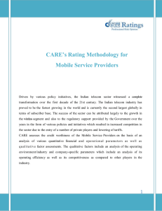 CARE’s Rating Methodology for Mobile Service Providers