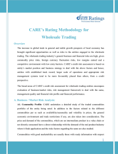 CARE’s Rating Methodology for Wholesale Trading Overview