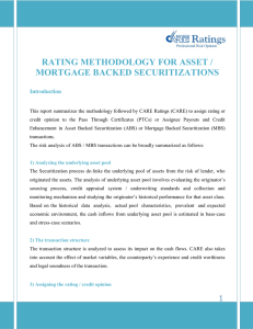 RATING METHODOLOGY FOR ASSET / MORTGAGE BACKED SECURITIZATIONS Introduction