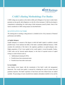 CARE’s Rating Methodology For Banks