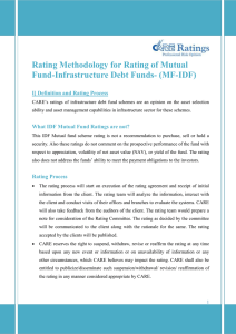 Rating Methodology for Rating of Mutual Fund-Infrastructure Debt Funds- (MF-IDF)