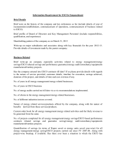 Information Requirement for ESCOs Empanelment Brief Details