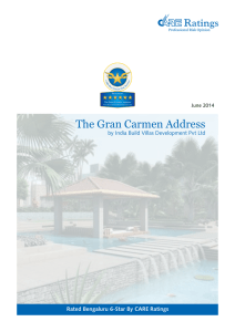 The Gran Carmen Address Rated Bengaluru 6-Star By CARE Ratings June 2014