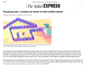 Housing loan: Lenders at home in bad credit market