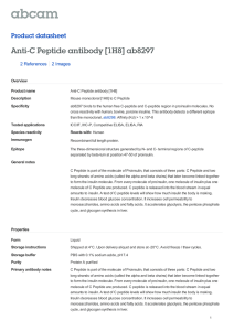 Anti-C Peptide antibody [1H8] ab8297 Product datasheet 2 References 2 Images