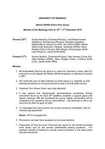 UNIVERSITY OF WARWICK Athena SWAN Action Plan Group
