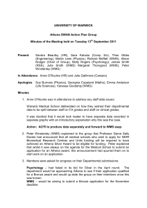 UNIVERSITY OF WARWICK Athena SWAN Action Plan Group